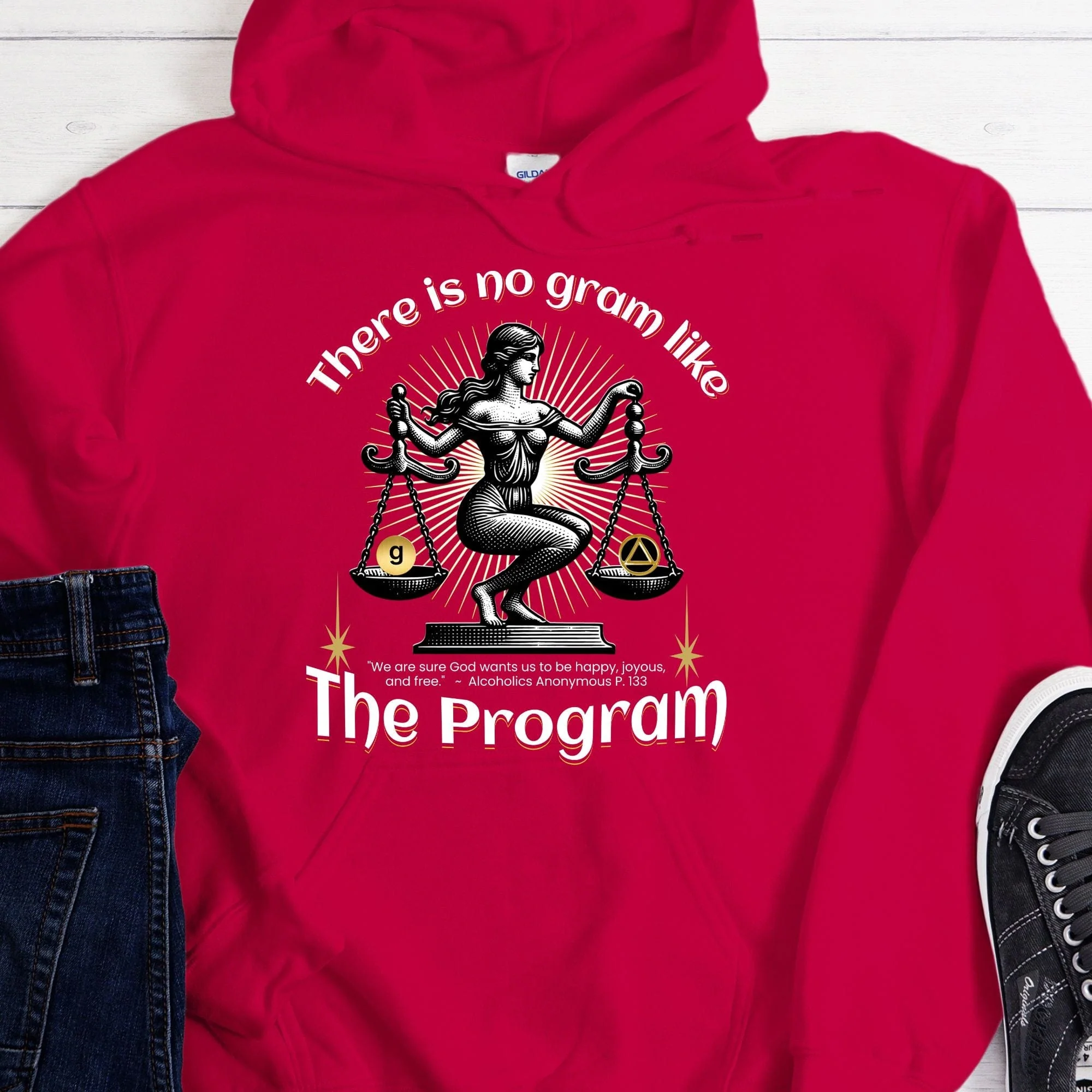 AA Recovery Hoodie | Inspiring Sobriety |  There's No Gram Like The Program - Image 6