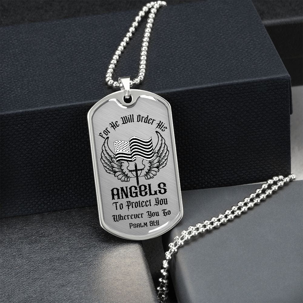 Custom Bible Verse Dog Tag | Inspiring Sobriety | Psalm 91:11 Dog Tag and Chain - Image 4