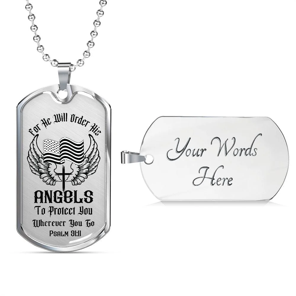 Custom Bible Verse Dog Tag | Inspiring Sobriety | Psalm 91:11 Dog Tag and Chain - Image 5