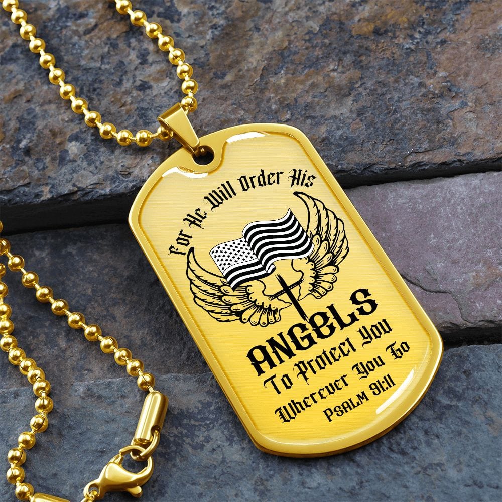 Custom Bible Verse Dog Tag | Inspiring Sobriety | Psalm 91:11 Dog Tag and Chain - Image 6