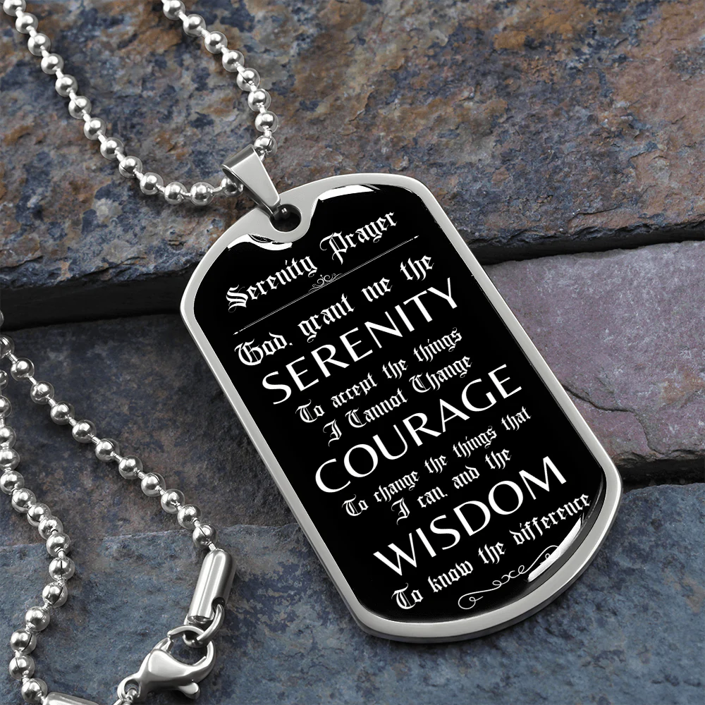 Custom Recovery Dog Tag | Inspiring Sobriety | Serenity Prayer - Image 3