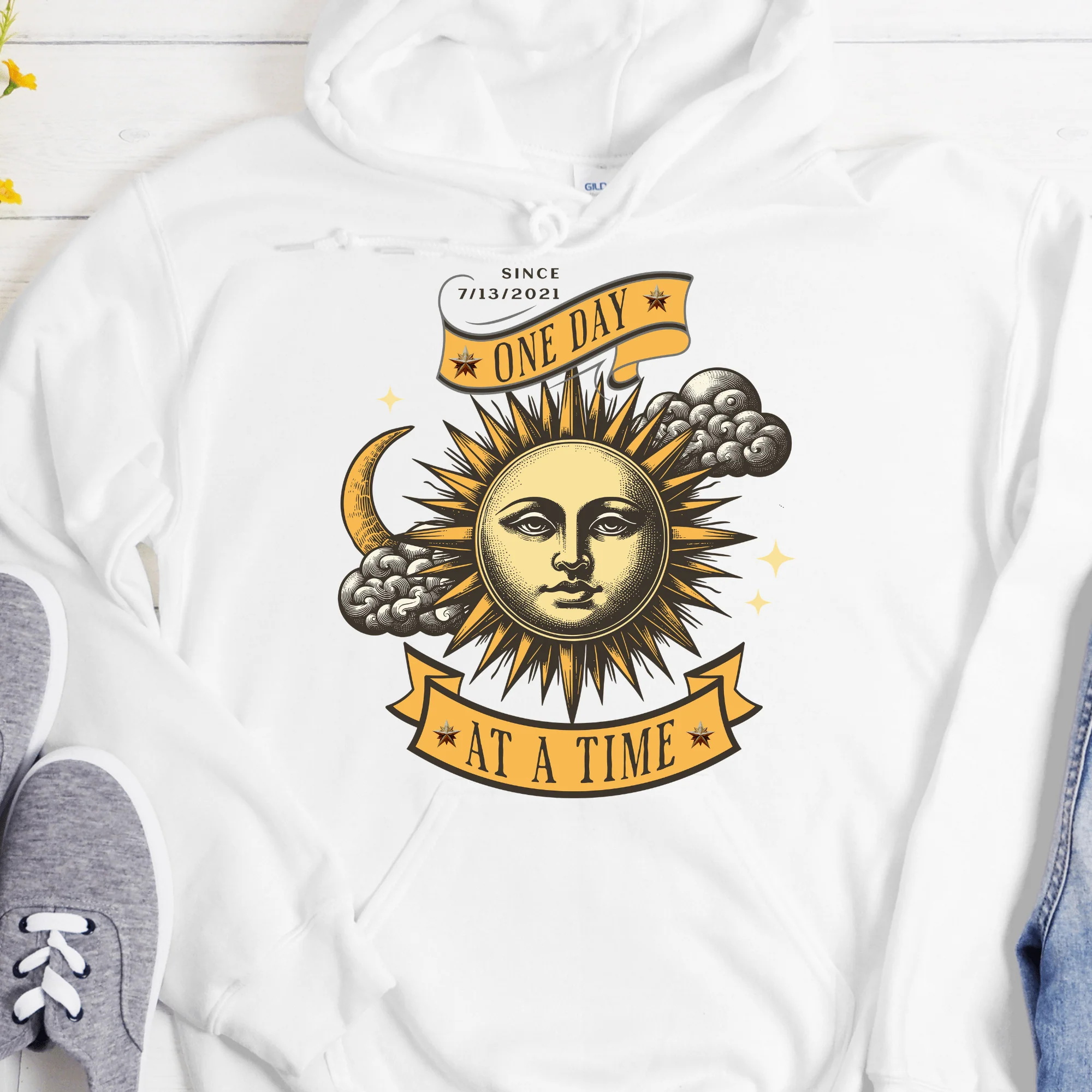 Custom Recovery Hoodie | Inspiring Sobriety |  One Day at a Time - Image 2