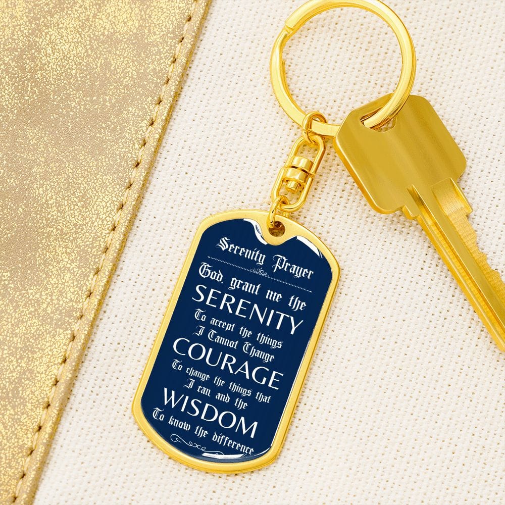 Custom Recovery Dog Tag Keychain | Inspiring Sobriety | The Serenity Prayer - Image 4