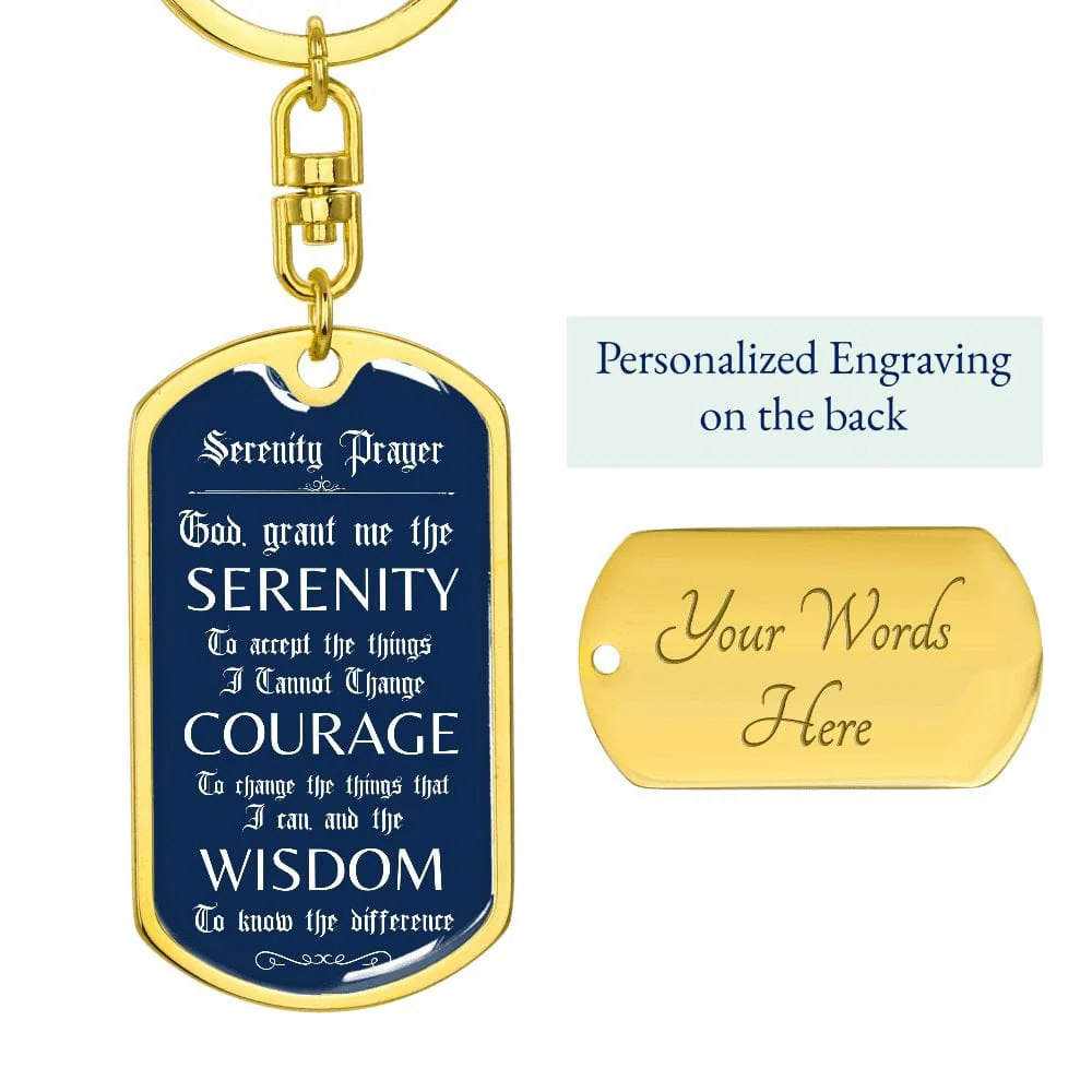 Custom Recovery Dog Tag Keychain | Inspiring Sobriety | The Serenity Prayer - Image 5