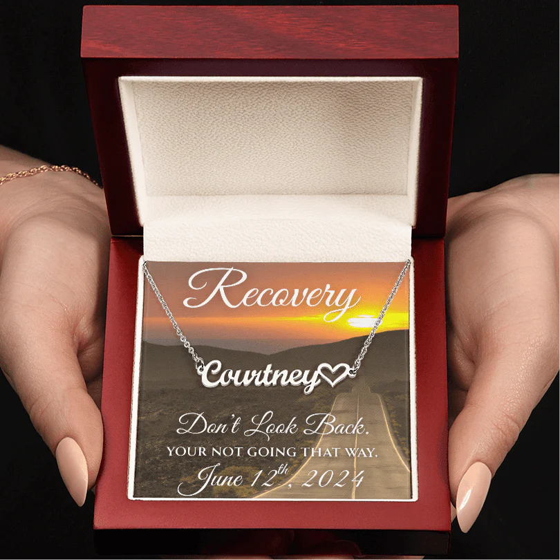 Custom Recovery Name Necklace |  Inspiring Sobriety | Don't Look Back, You're Not Going That Way - Image 19