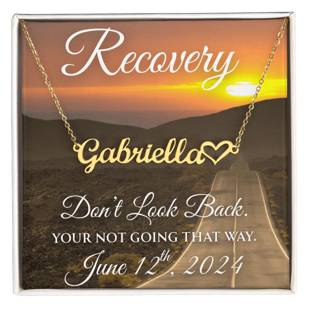 Custom Recovery Name Necklace |  Inspiring Sobriety | Don't Look Back, You're Not Going That Way - Image 4
