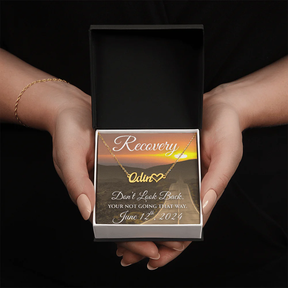 Custom Recovery Name Necklace |  Inspiring Sobriety | Don't Look Back, You're Not Going That Way - Image 5