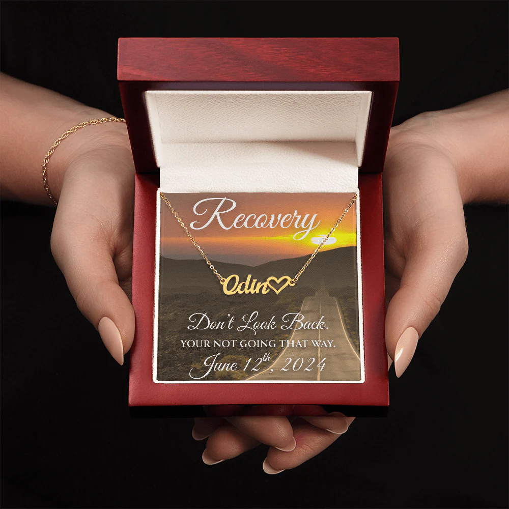 Custom Recovery Name Necklace |  Inspiring Sobriety | Don't Look Back, You're Not Going That Way - Image 8