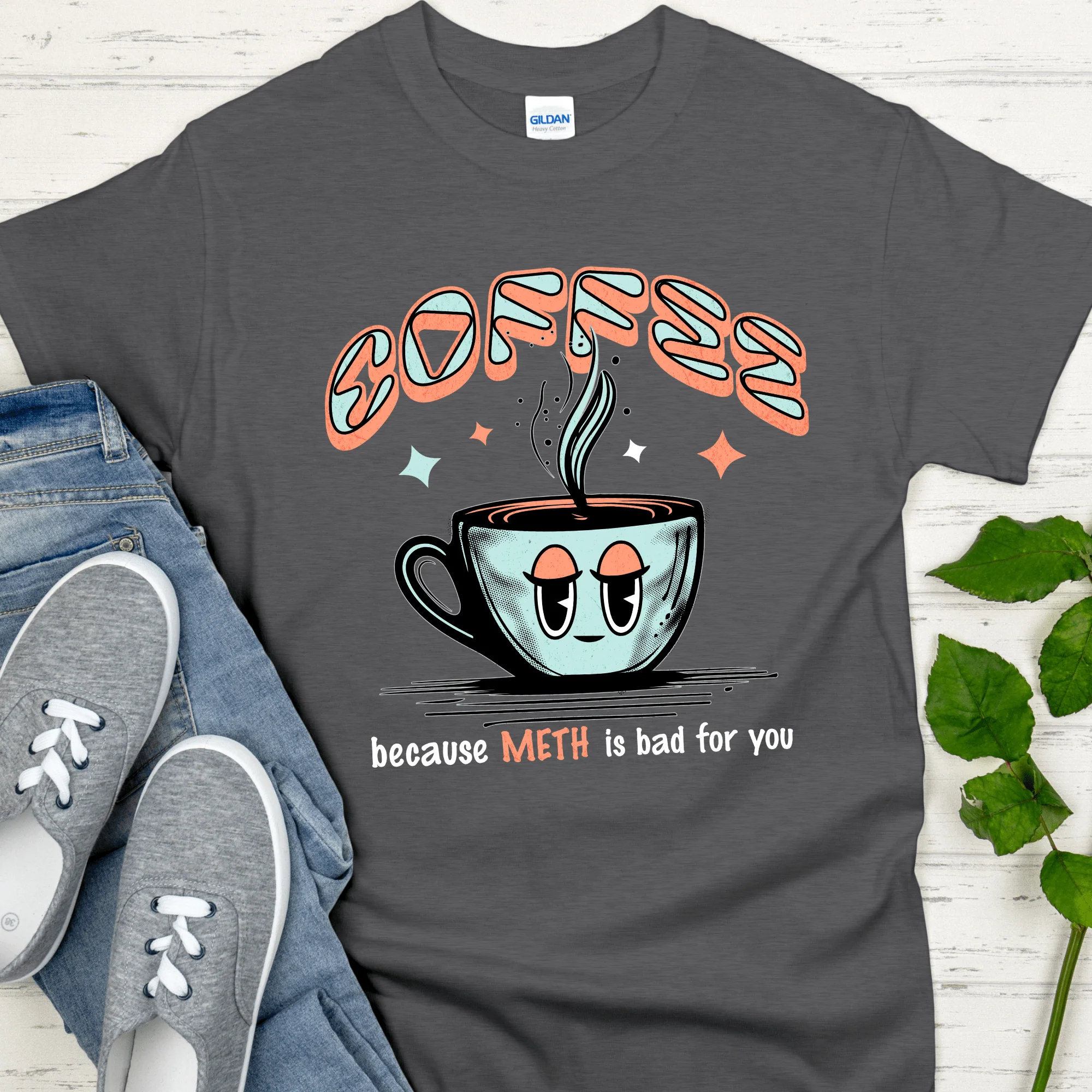 Custom Recovery T-Shirt | Inspiring Sobriety |  Coffee Because (DOC) Is Bad For You - Image 2