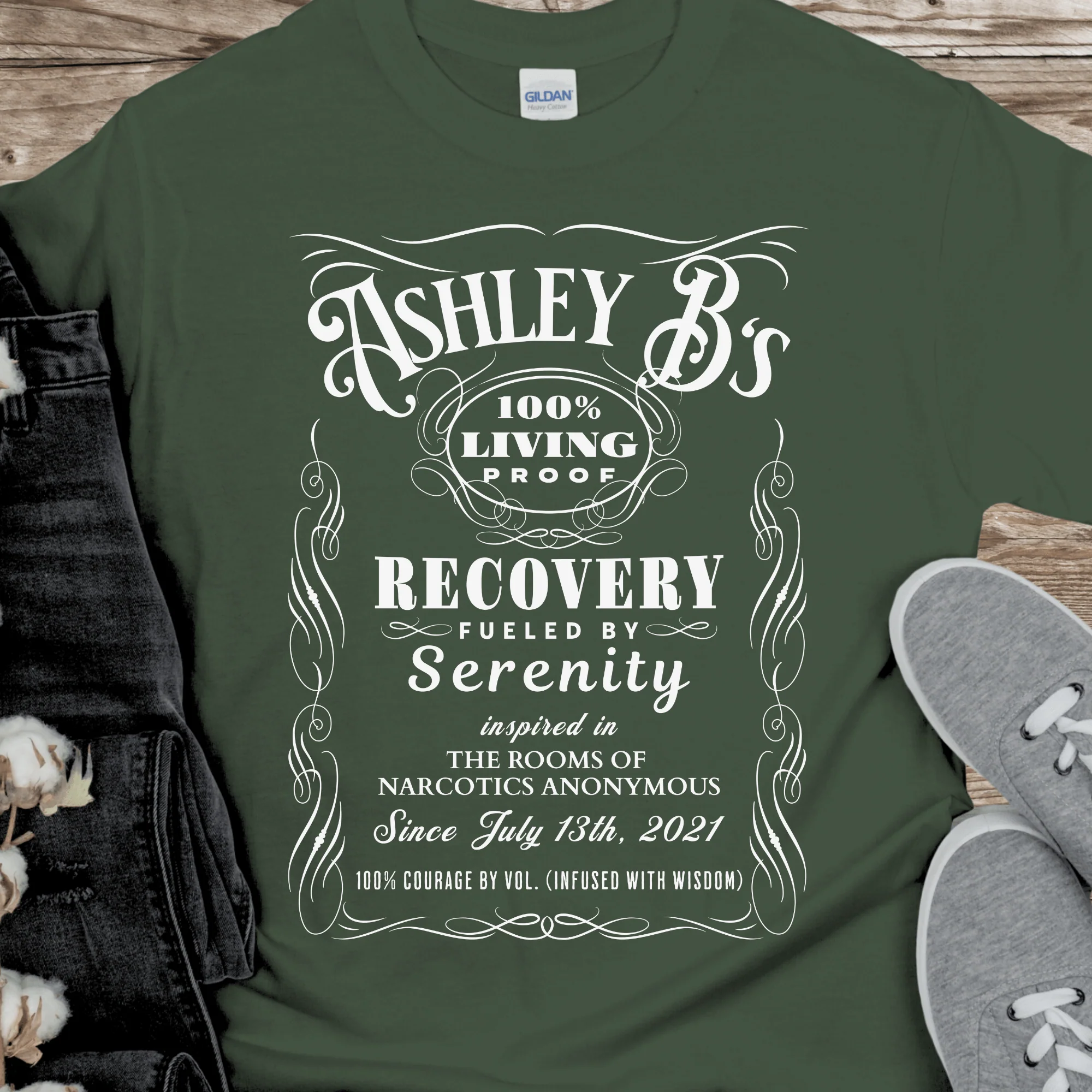 Custom Recovery T-Shirt | Inspiring Sobriety |  (Custom) 100% Living Proof - Image 4