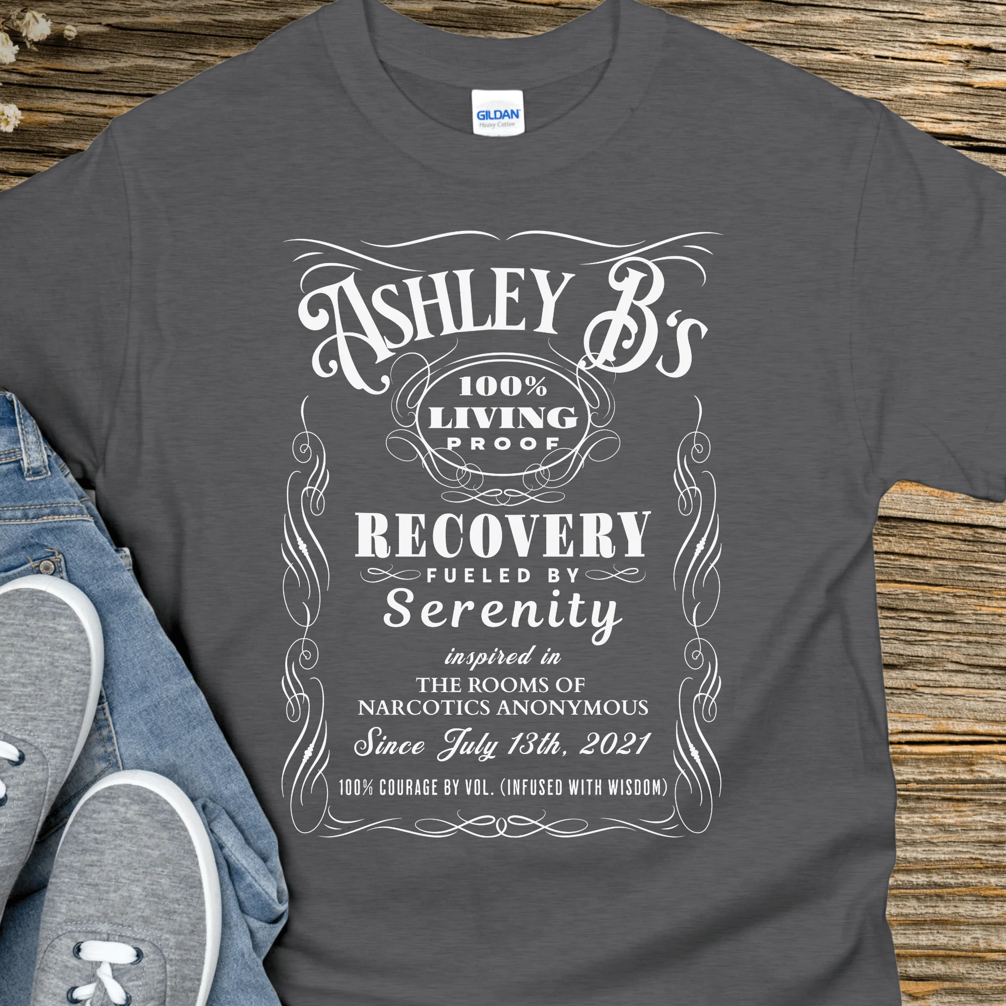 Custom Recovery T-Shirt | Inspiring Sobriety |  (Custom) 100% Living Proof - Image 7
