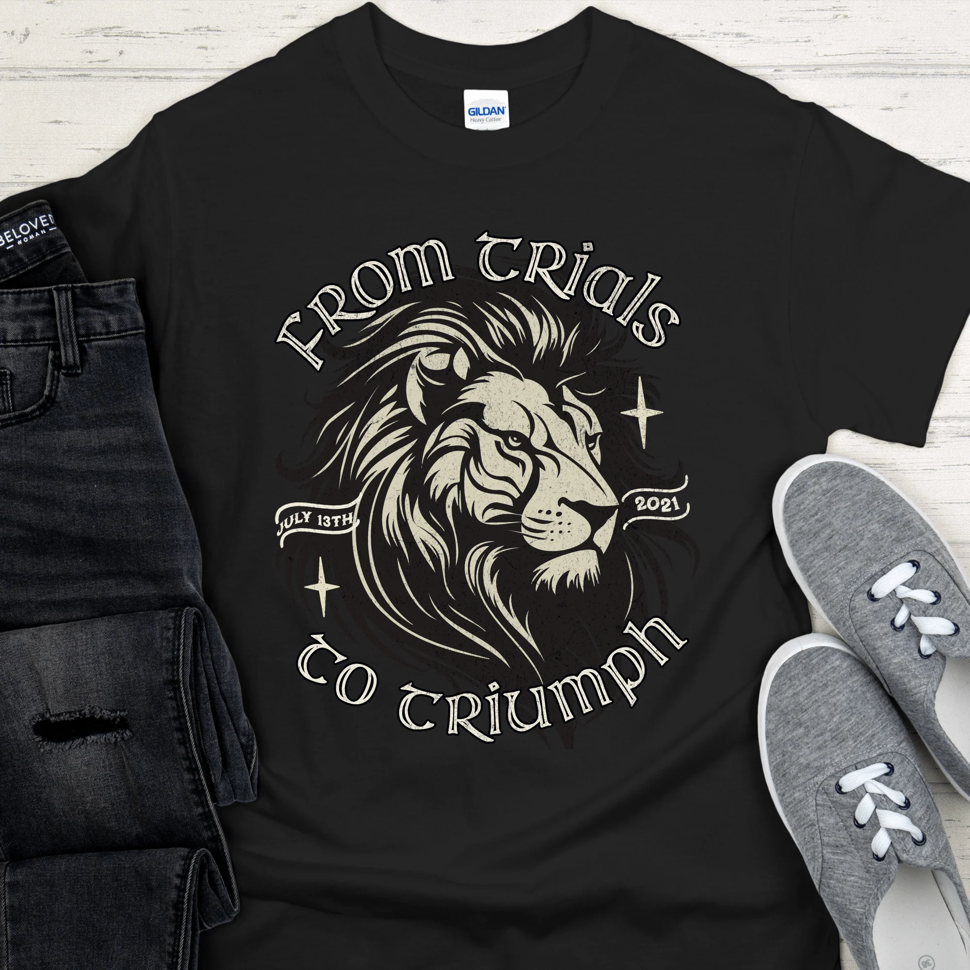 Custom Recovery T-Shirt | Inspiring Sobriety |   From Trials To Triumph - Image 3