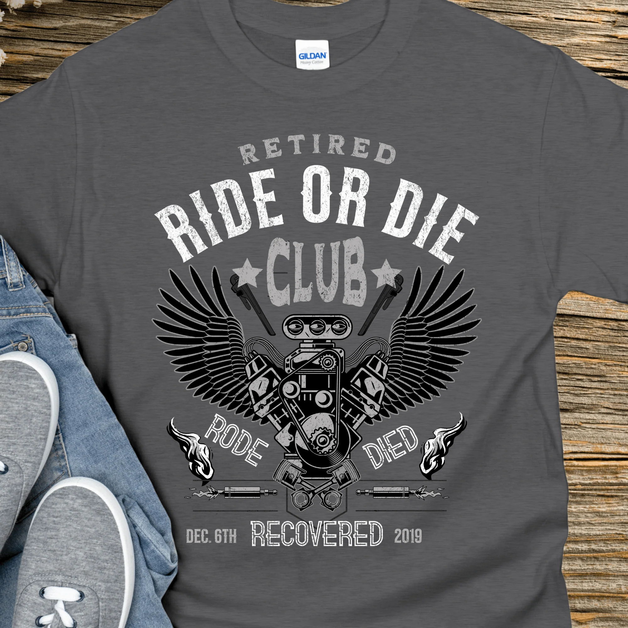 Custom Recovery T-Shirt | Inspiring Sobriety |  Retired Ride or Die Club - Image 2