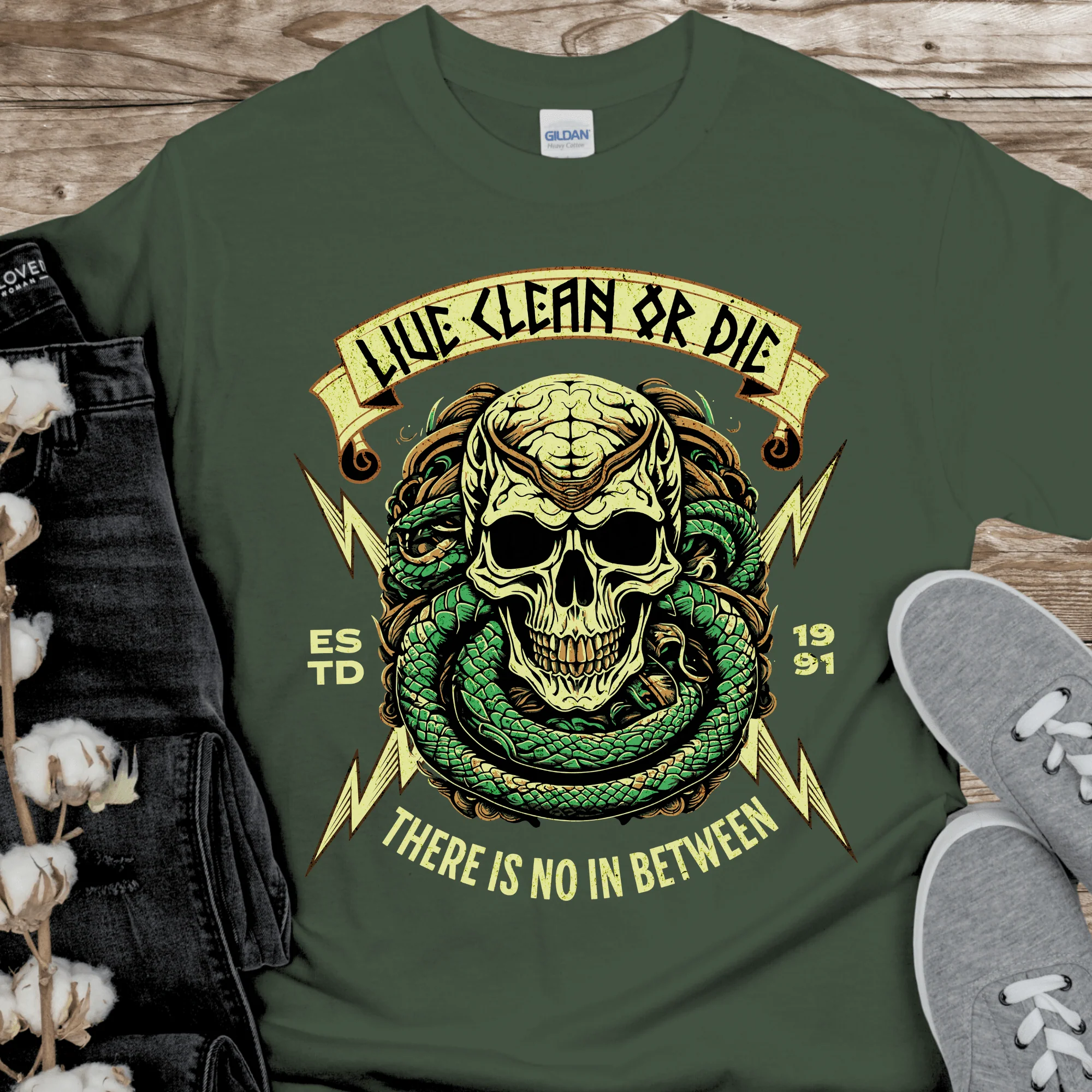 Custom Recovery T-Shirt | Inspiring Sobriety | Live Clean Or Die - Image 4