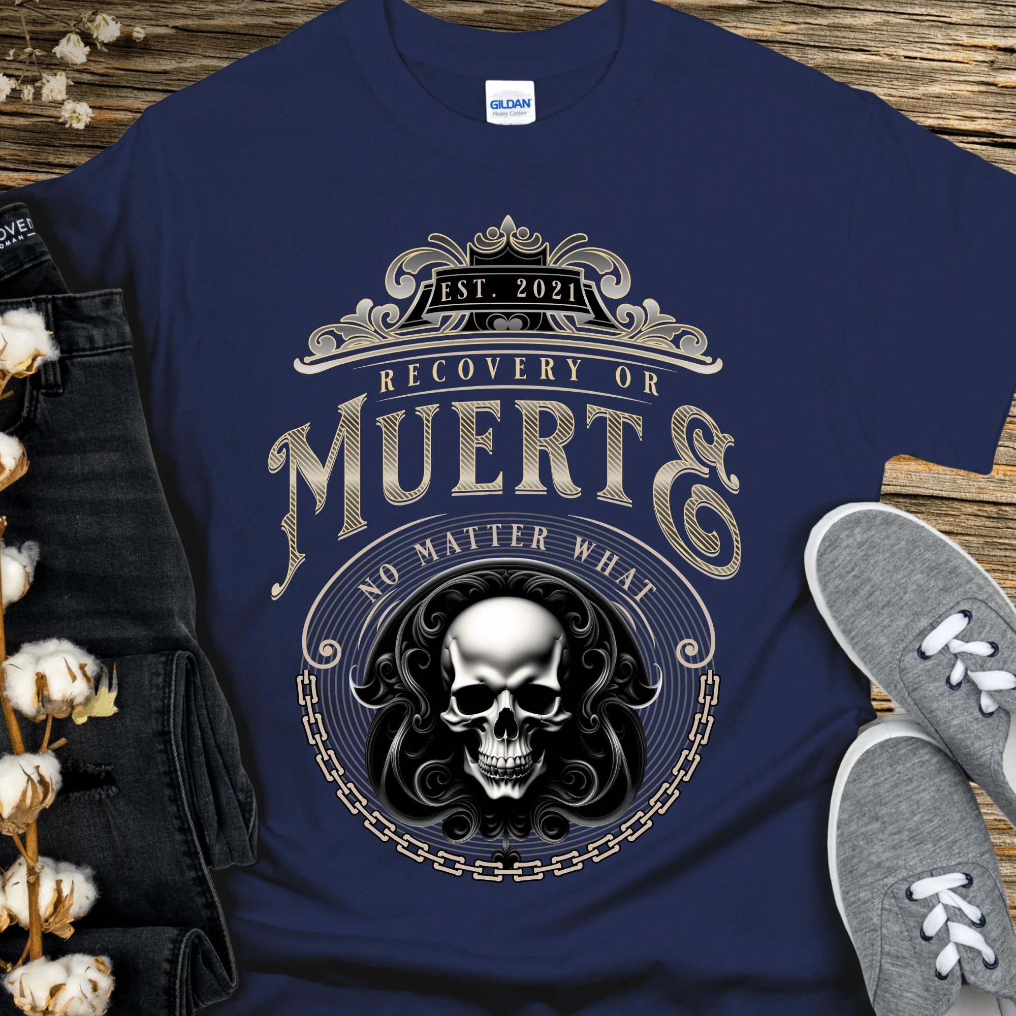 Custom Recovery T-Shirt | Inspiring Sobriety |  Recovery or Muerte - Image 4