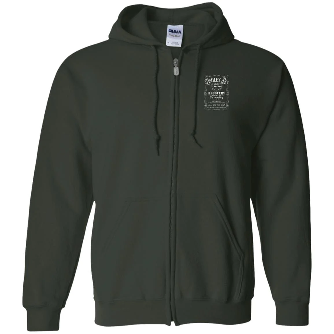 Custom Recovery Zip Hoodie  | Inspiring Sobriety |  (Custom Name) 100% Living Proof - Image 3