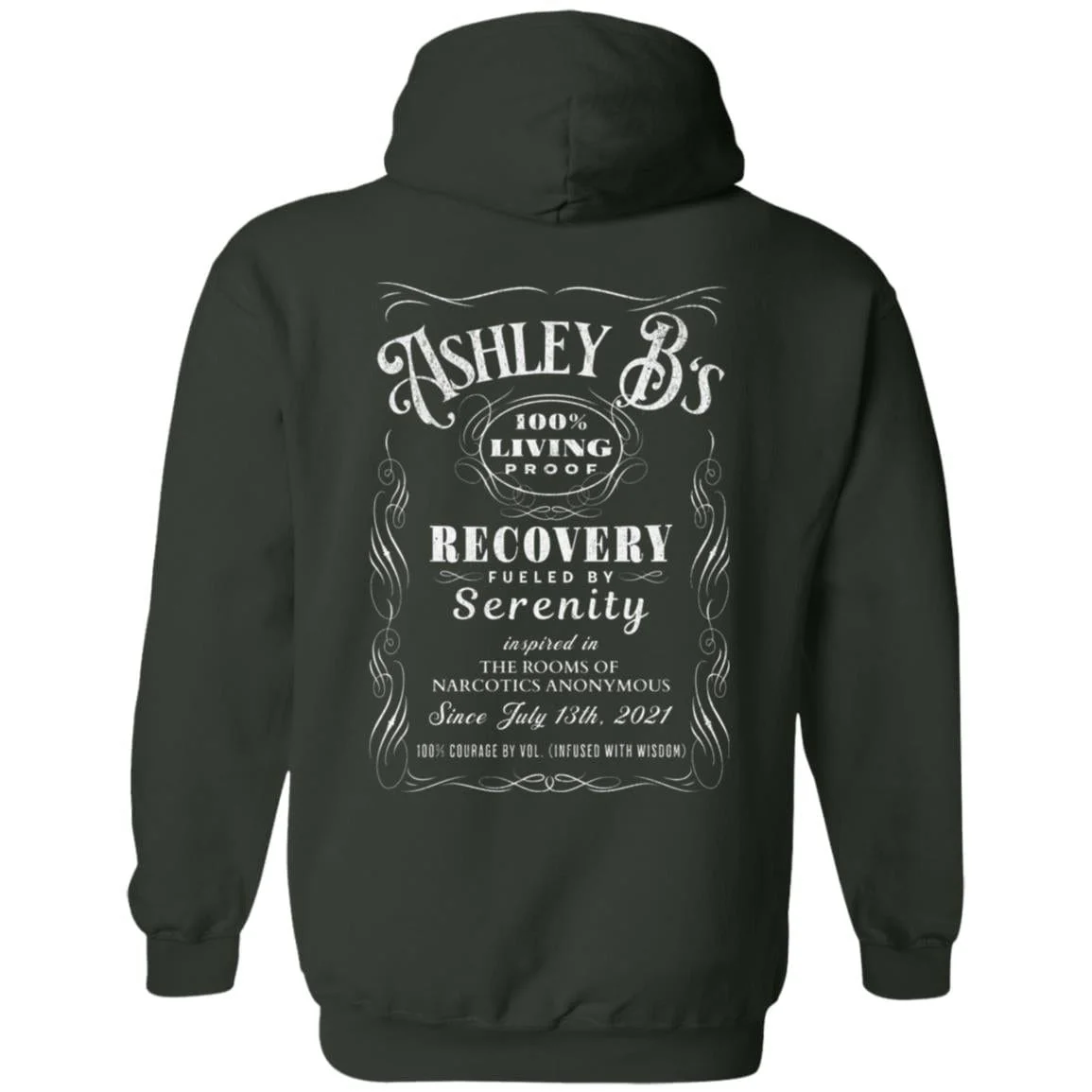 Custom Recovery Zip Hoodie  | Inspiring Sobriety |  (Custom Name) 100% Living Proof - Image 4