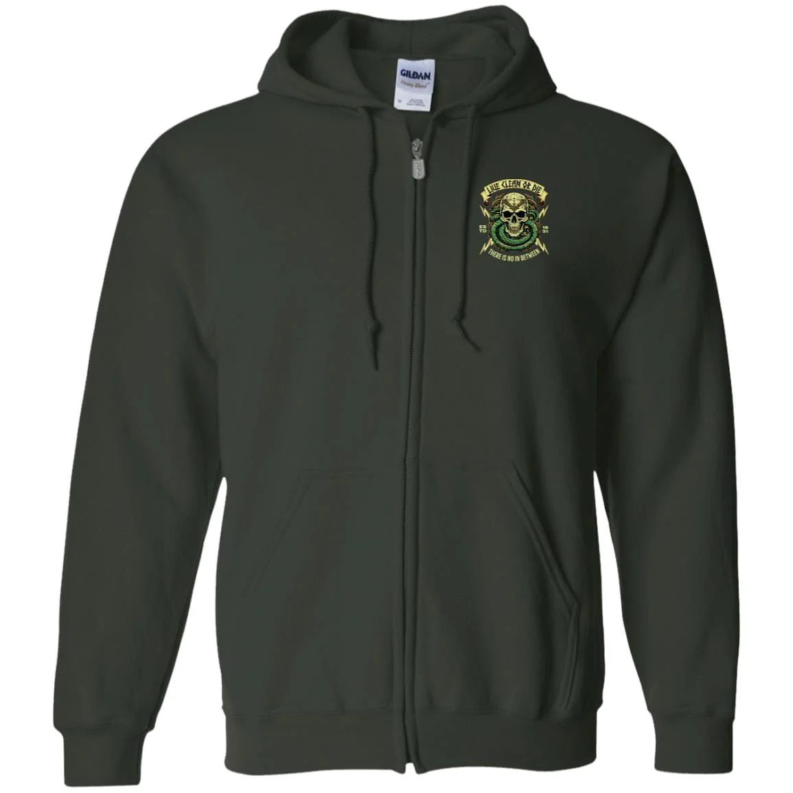 Custom Recovery Zip Hoodie  | Inspiring Sobriety |  Live Clean Or Die - Image 2