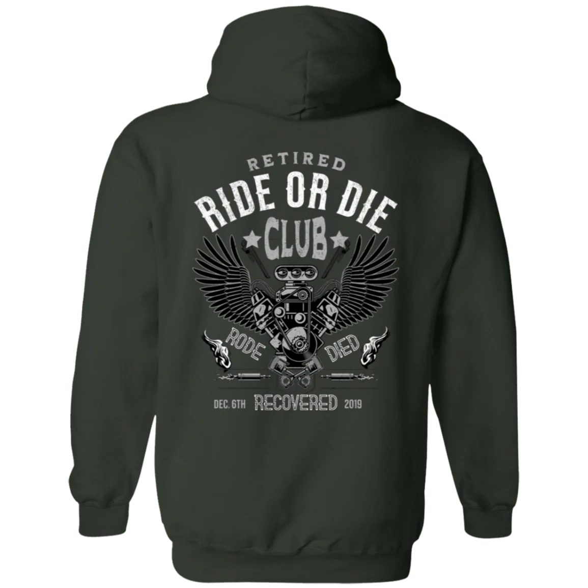 Custom Recovery Zip Hoodie  | Inspiring Sobriety |  Retired Ride or Die Club - Image 2