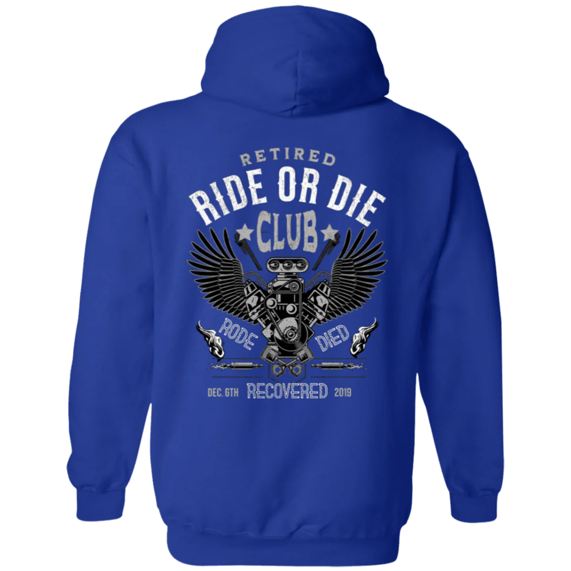 Custom Recovery Zip Hoodie  | Inspiring Sobriety |  Retired Ride or Die Club - Image 3