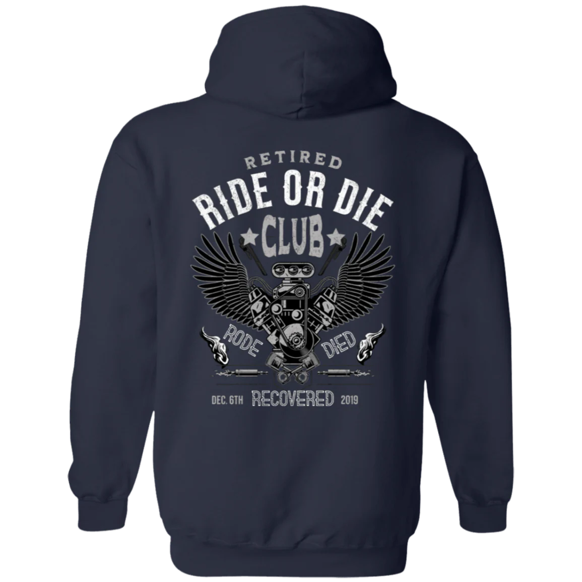 Custom Recovery Zip Hoodie  | Inspiring Sobriety |  Retired Ride or Die Club - Image 4