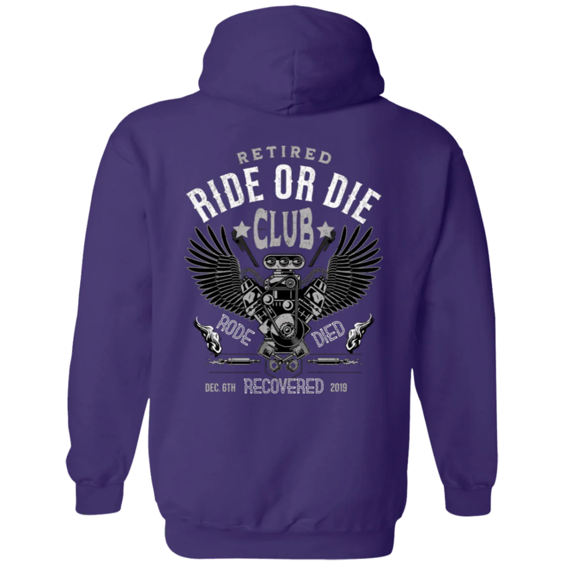 Custom Recovery Zip Hoodie  | Inspiring Sobriety |  Retired Ride or Die Club - Image 5