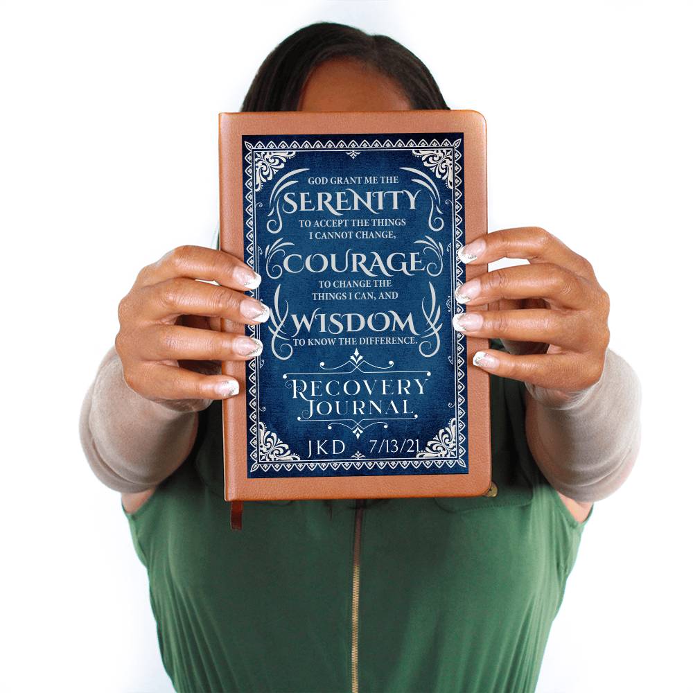 Custom Serenity Prayer Recovery Journal | Inspiring Sobriety | SERENITY COURAGE WISDOM - Image 4