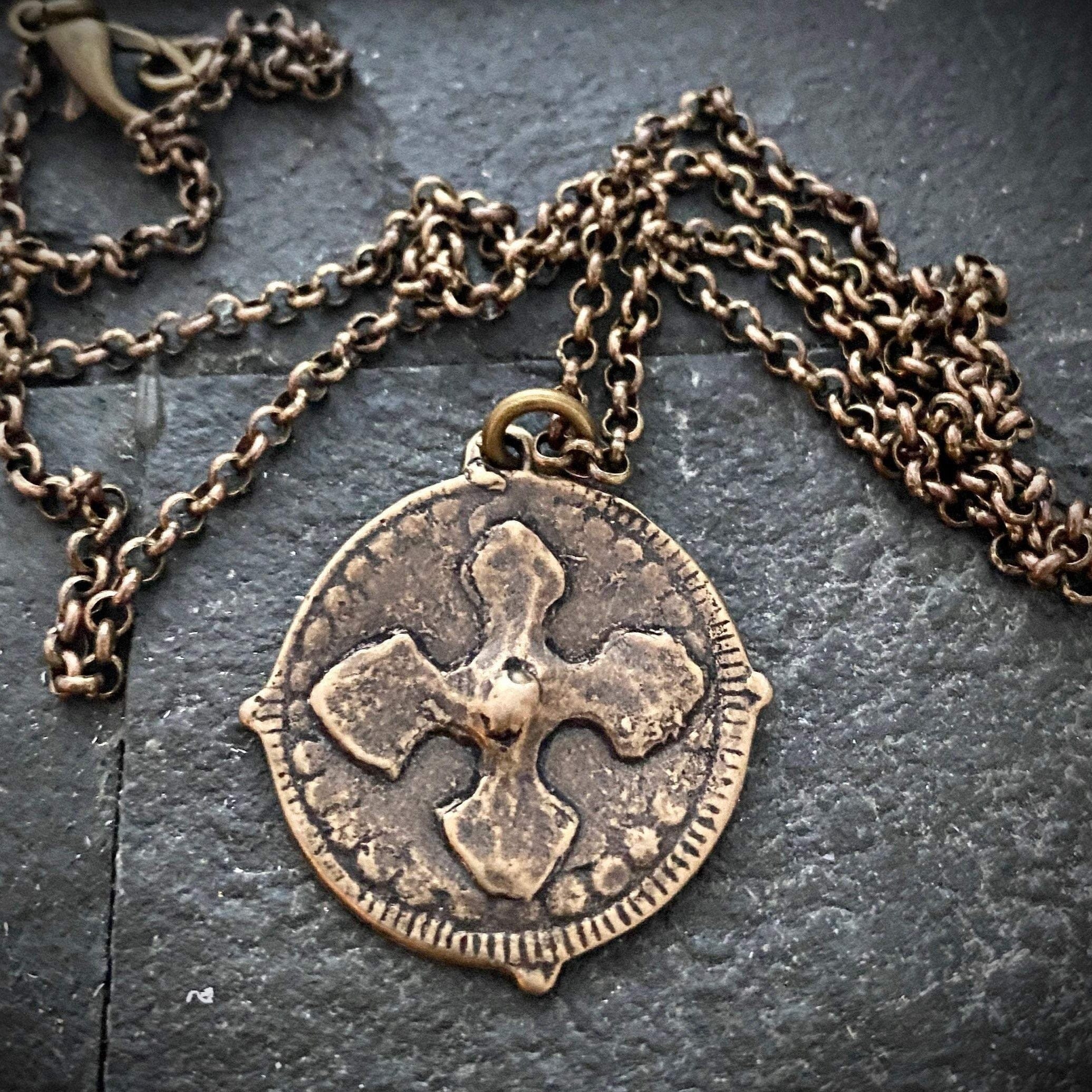 St. Michael  Bronze Cross Necklace | Inspiring Sobriety
