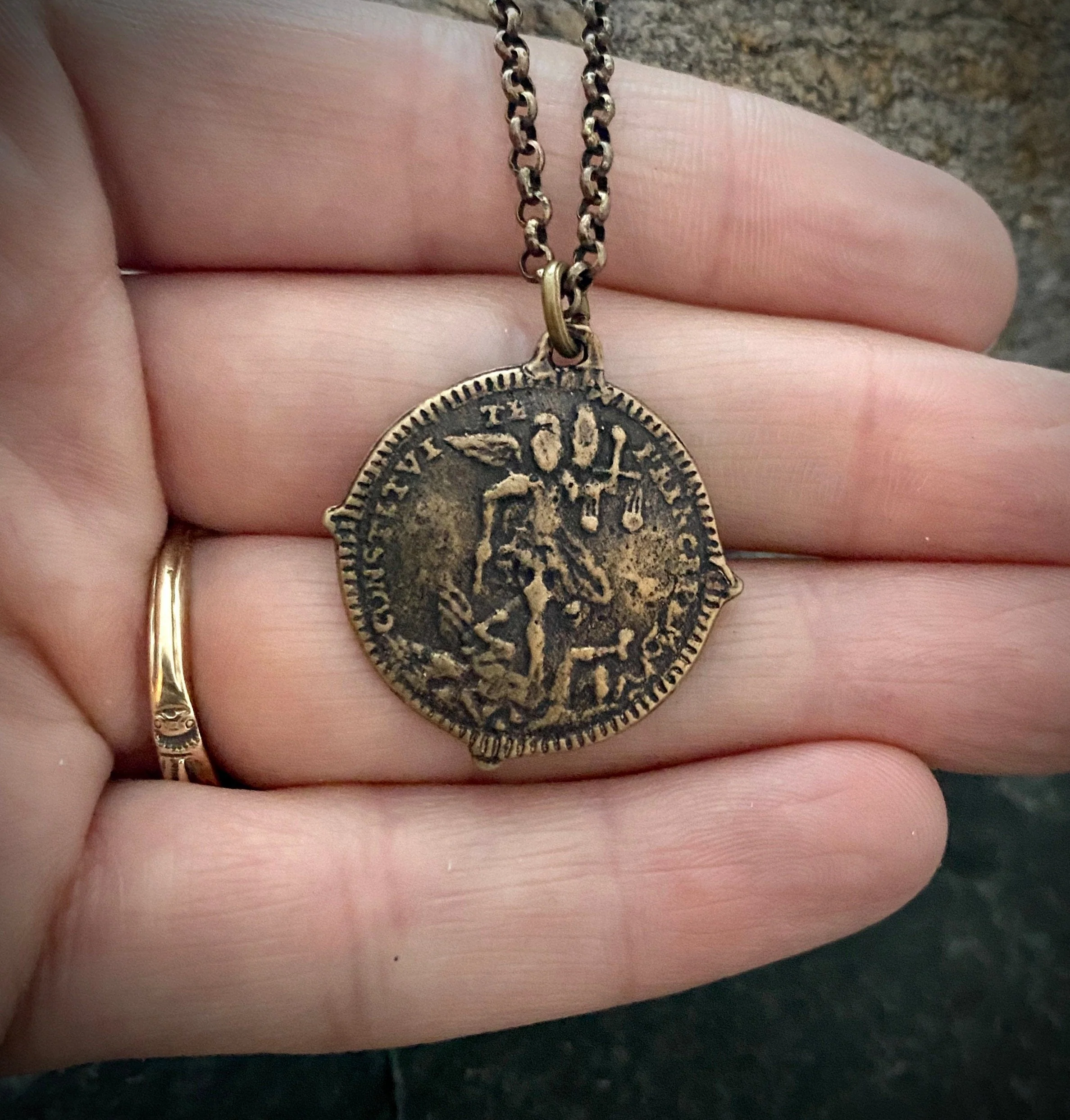 St. Michael  Bronze Cross Necklace | Inspiring Sobriety - Image 4