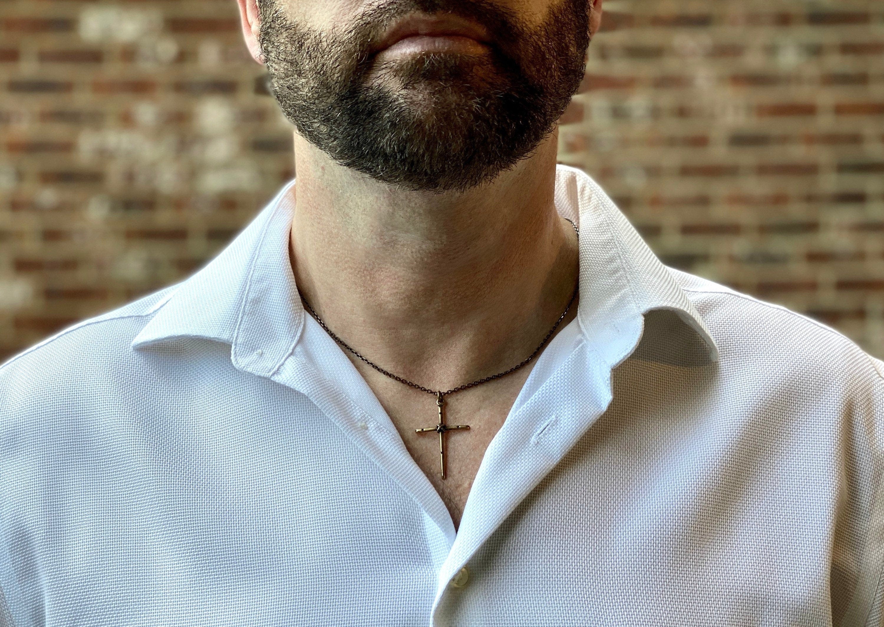 Solid Bronze Simple Rope Cross Necklace | Inspiring Sobriety - Image 3