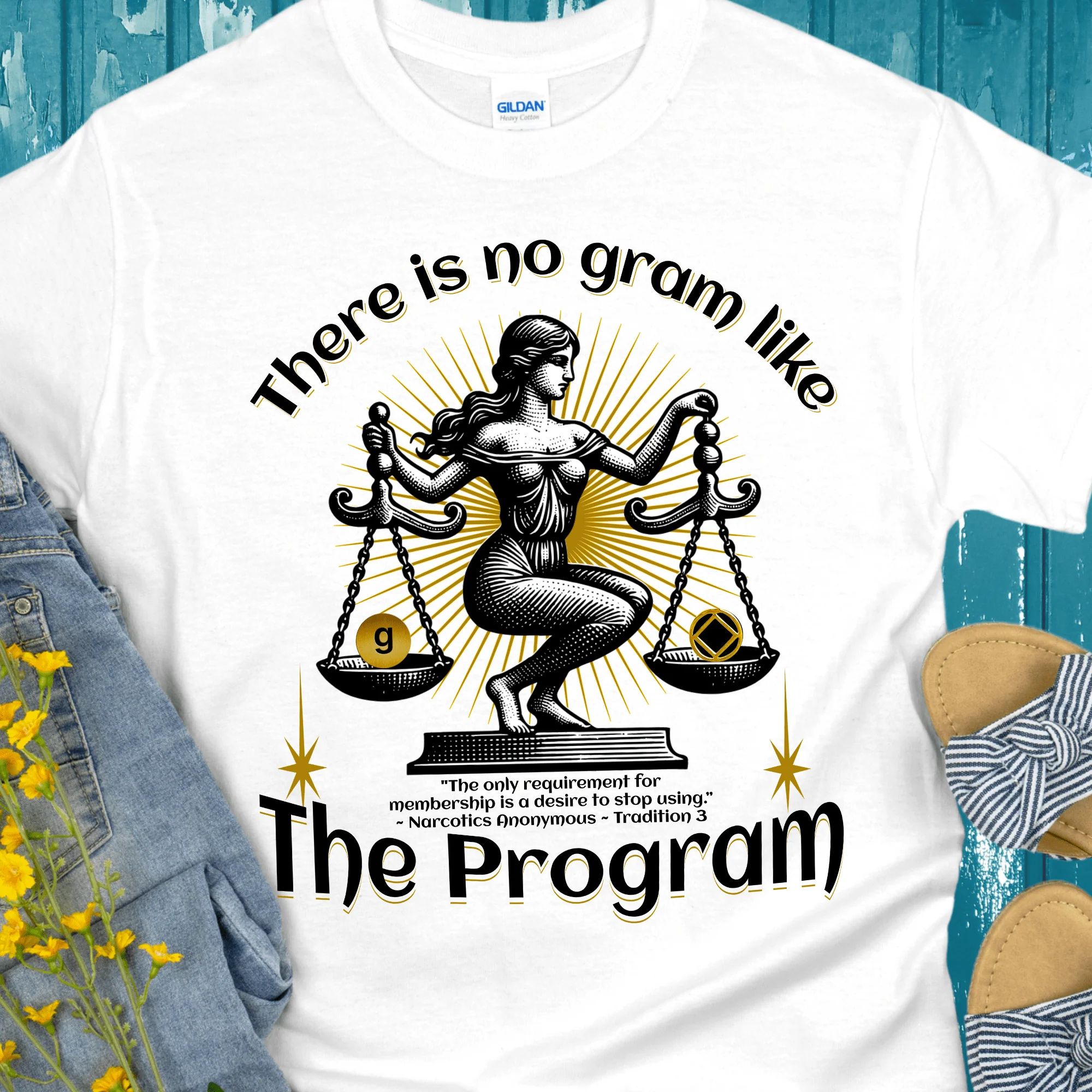 NA Recovery T-Shirt | Inspiring Sobriety |  There's No Gram Like The Program - Image 3