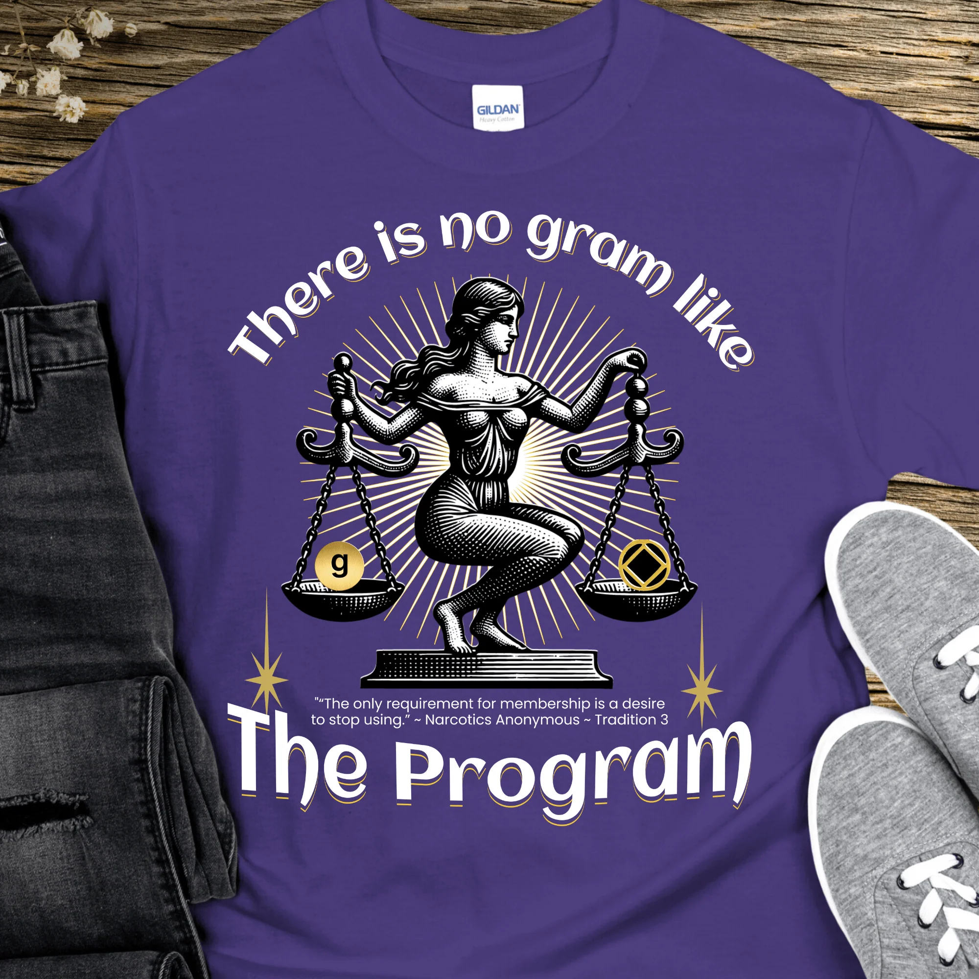NA Recovery T-Shirt | Inspiring Sobriety |  There's No Gram Like The Program - Image 9