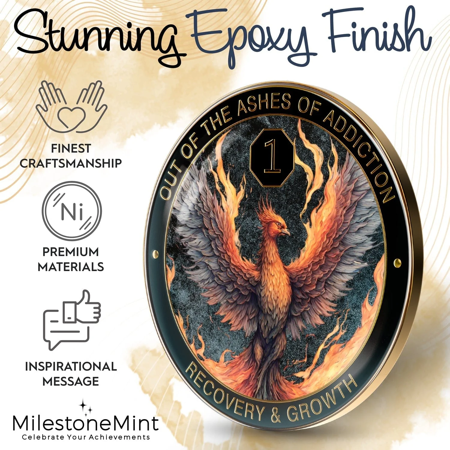 Recovery Medallion Coin I Inspiring Sobriety I The Phoenix - Image 12