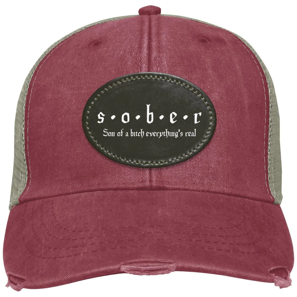 Recovery Distressed Hat | Inspiring Sobriety |  S.O.B.E.R. - Image 3