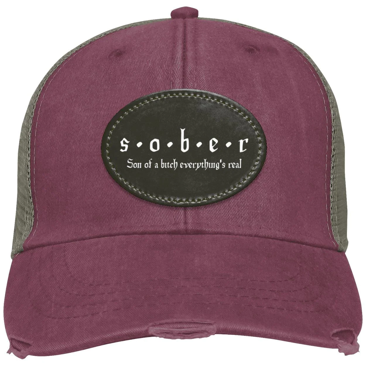 Recovery Distressed Hat | Inspiring Sobriety |  S.O.B.E.R. - Image 5