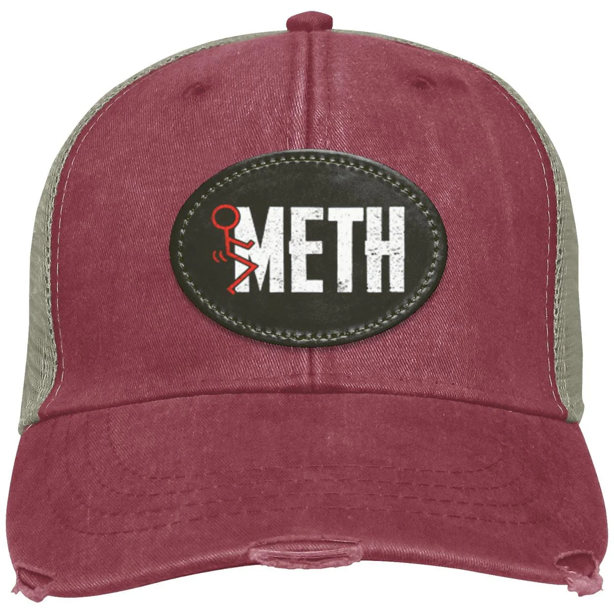 Recovery Distressed Snapback Hat | Inspiring Sobriety | F#CK Meth - Image 3