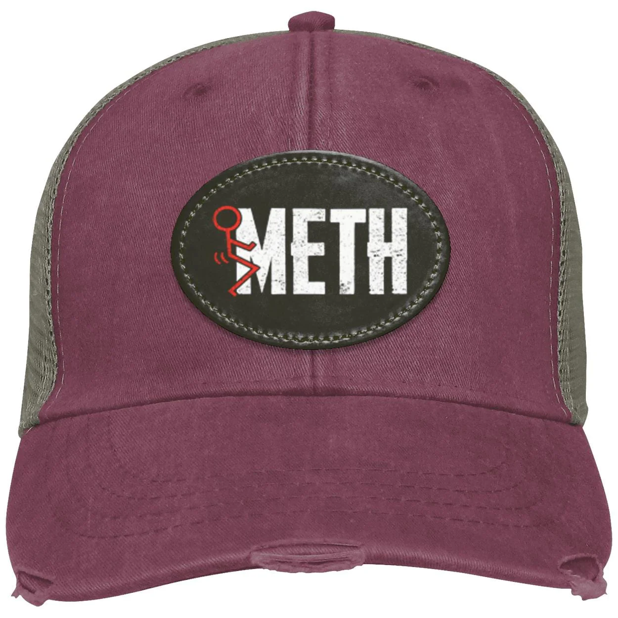 Recovery Distressed Snapback Hat | Inspiring Sobriety | F#CK Meth - Image 6