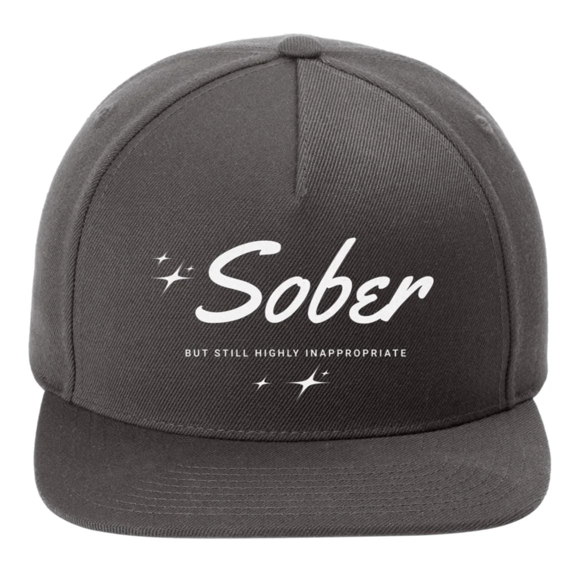 Recovery Flat Bill Snapback Hat | Inspiring Sobriety | Sober But Still Highly Inappropriate - Image 4
