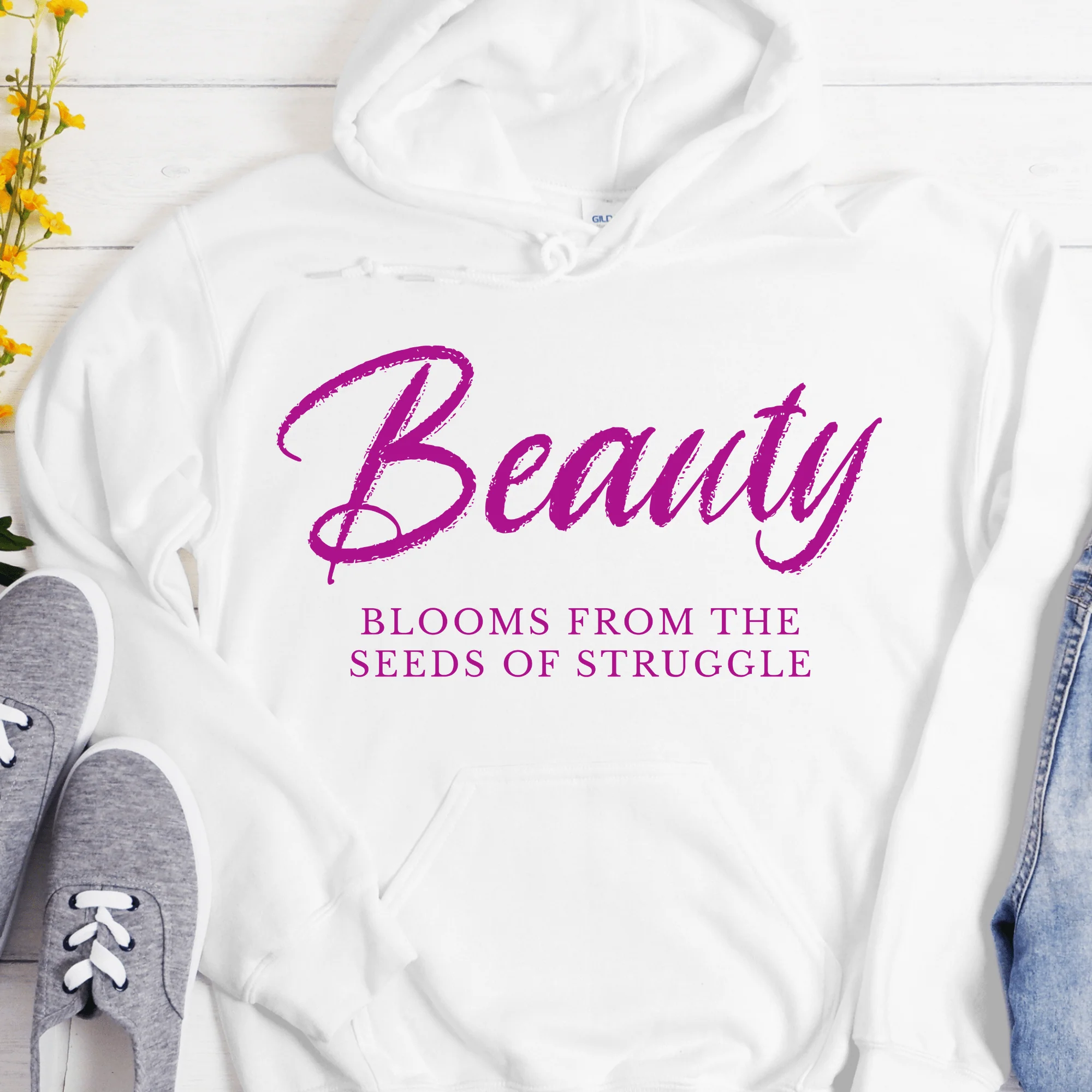 Recovery Hoodie | Inspiring Sobriety | Beauty Blooms From The Seeds of Struggle - Image 2