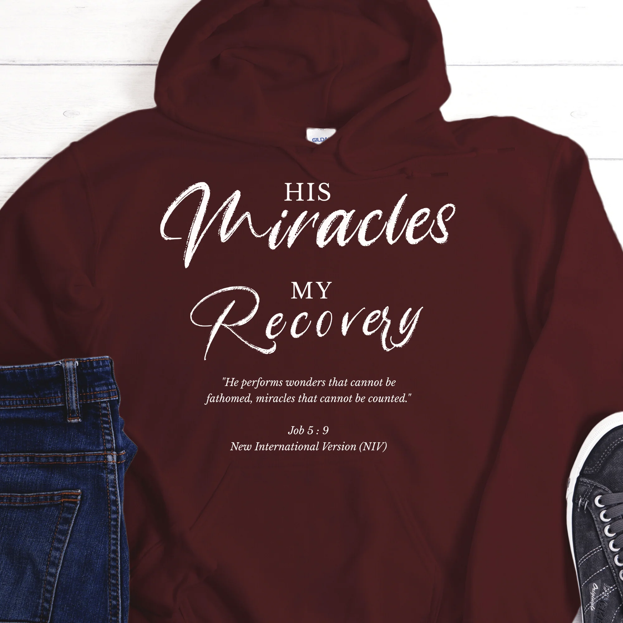 Recovery Hoodie | Inspiring Sobriety |  His Miracles, My Recovery - Image 3