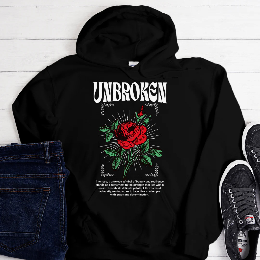 Recovery Hoodie | Inspiring Sobriety | Unbroken Rose - Image 3