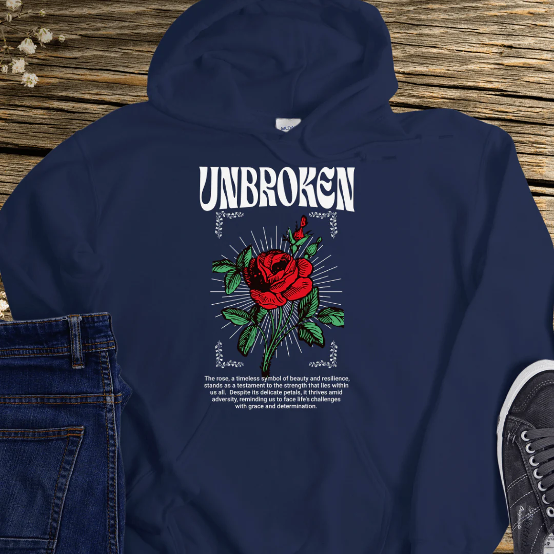 Recovery Hoodie | Inspiring Sobriety | Unbroken Rose - Image 4
