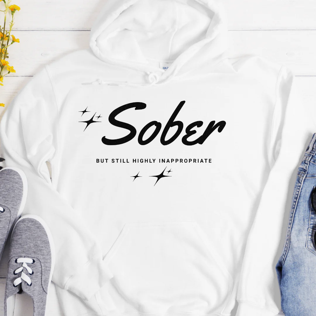 Recovery Hoodie | Inspiring Sobriety |  Sober -  But Still Highly Inappropriate - Image 4