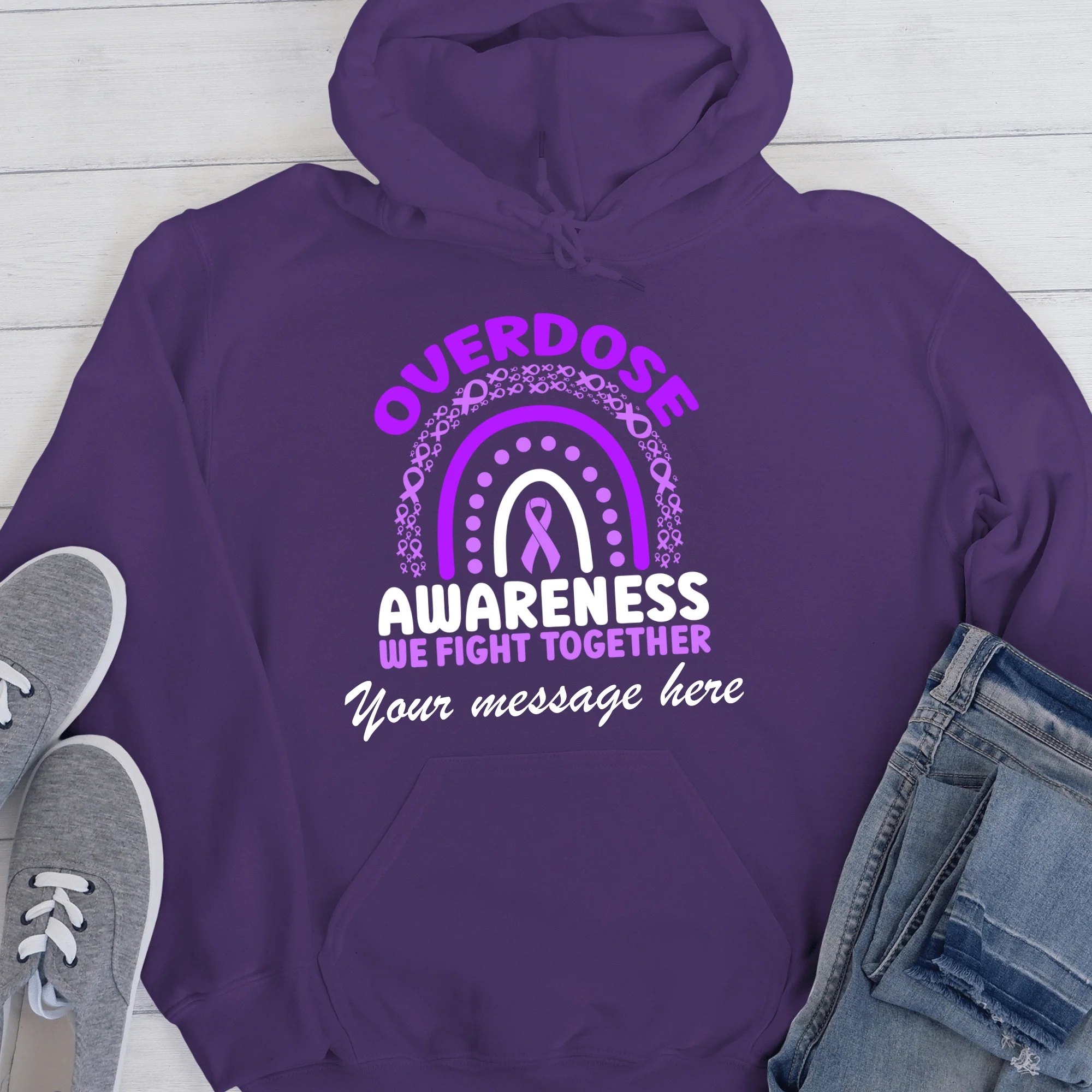 Custom Recovery Hoodie | Inspiring Sobriety |  We Fight Together - Overdose Awareness - Image 2