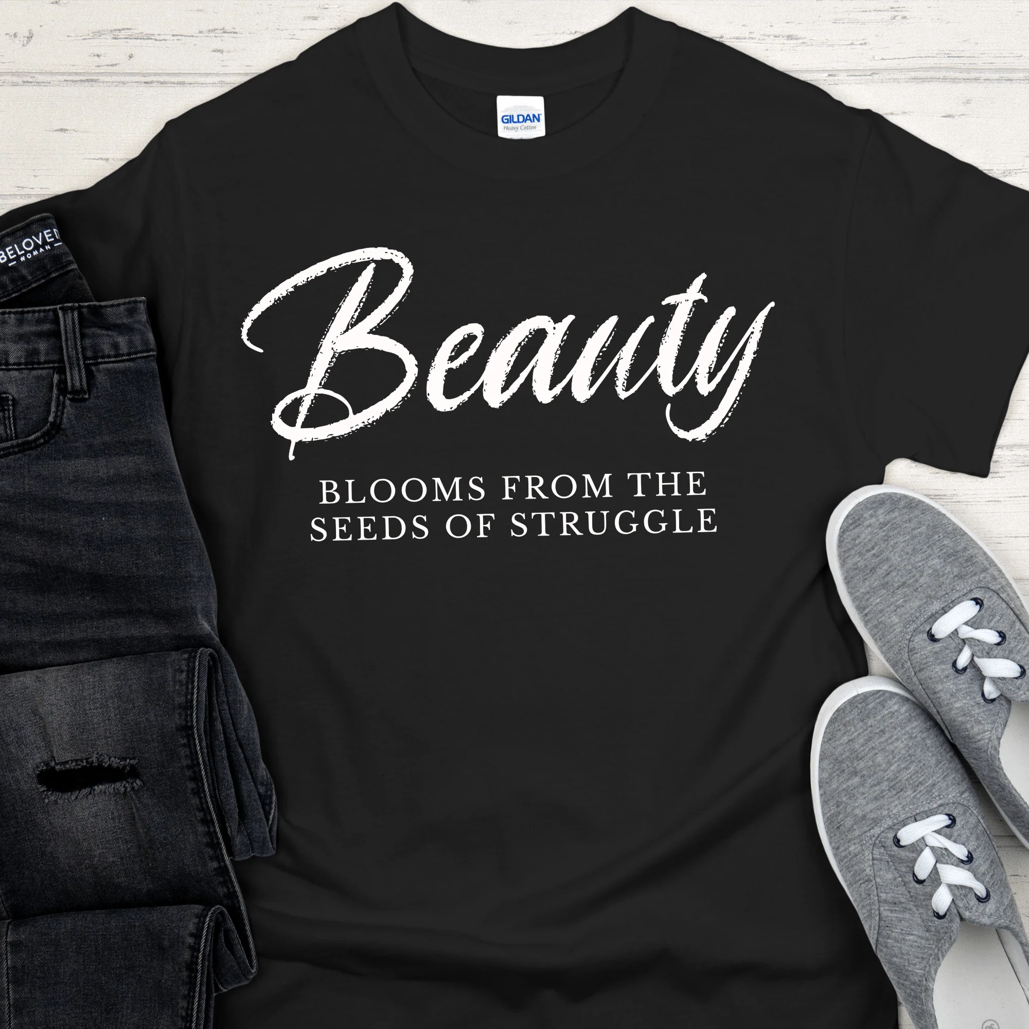 Recovery T-Shirt | Inspiring Sobriety |  Beauty Blooms From The Seeds of Struggle - Image 4