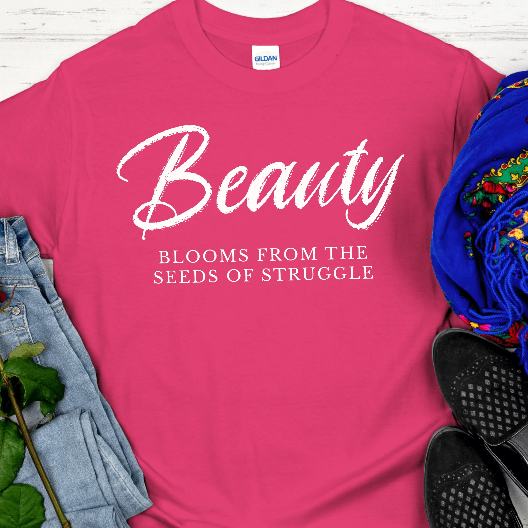 Recovery T-Shirt | Inspiring Sobriety |  Beauty Blooms From The Seeds of Struggle - Image 5