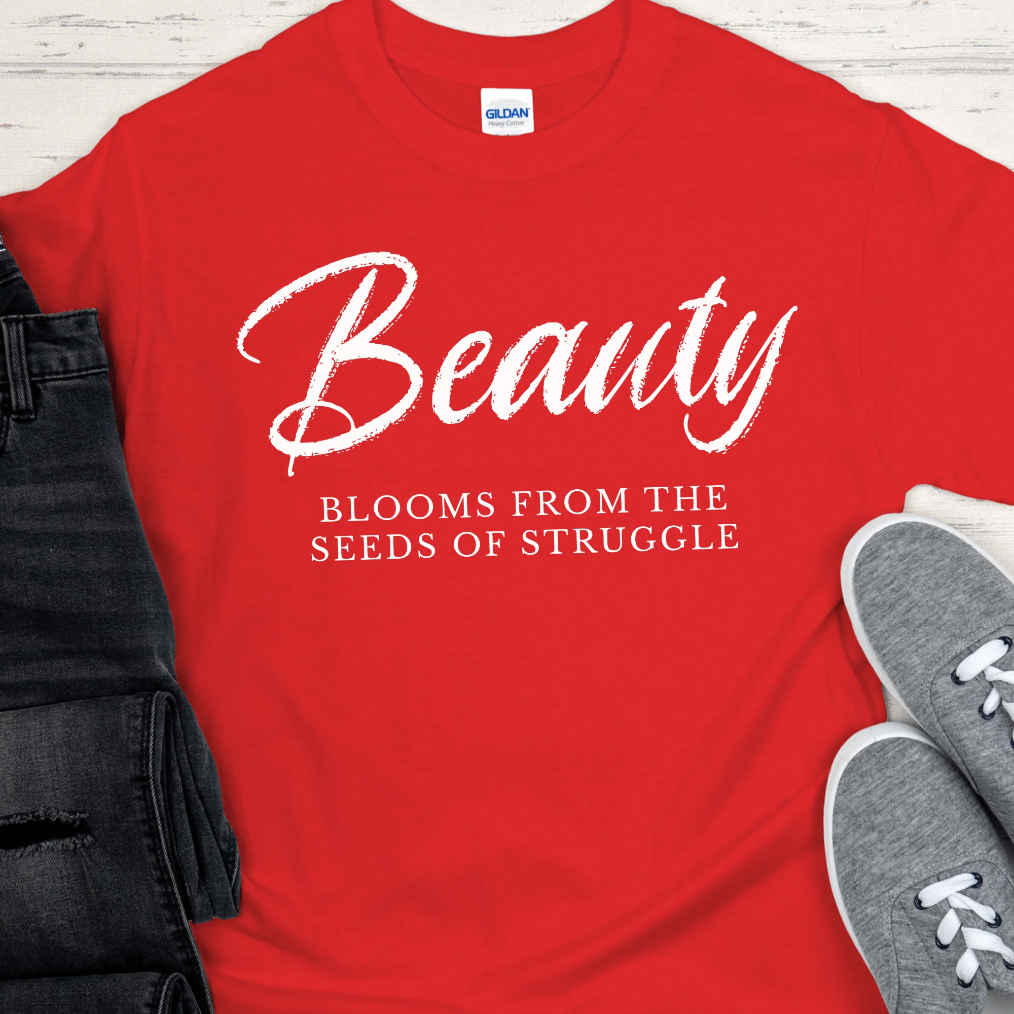 Recovery T-Shirt | Inspiring Sobriety |  Beauty Blooms From The Seeds of Struggle - Image 7