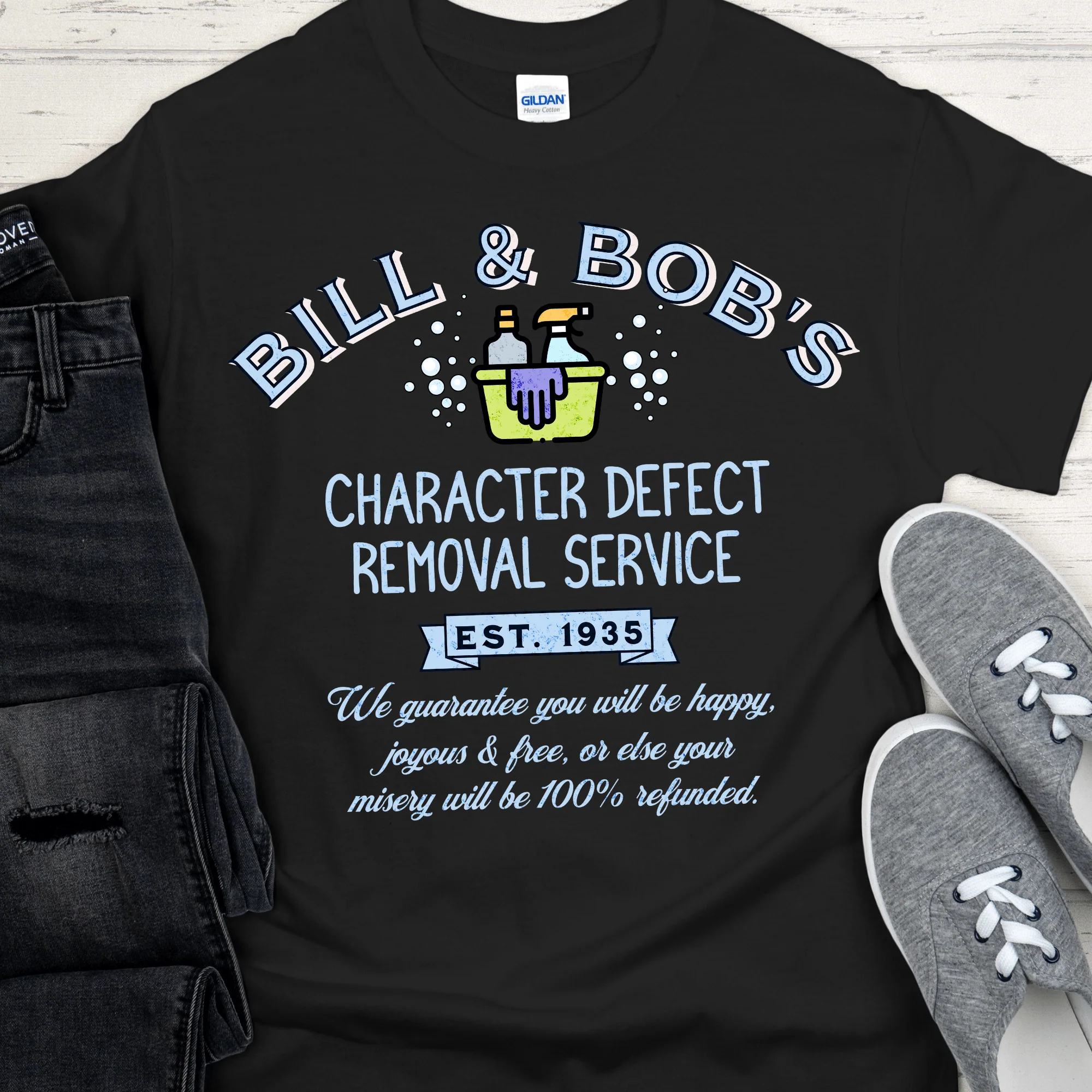 Recovery T-Shirt | Inspiring Sobriety |  Bill & Bob's Character Defect Removal Service - Image 2