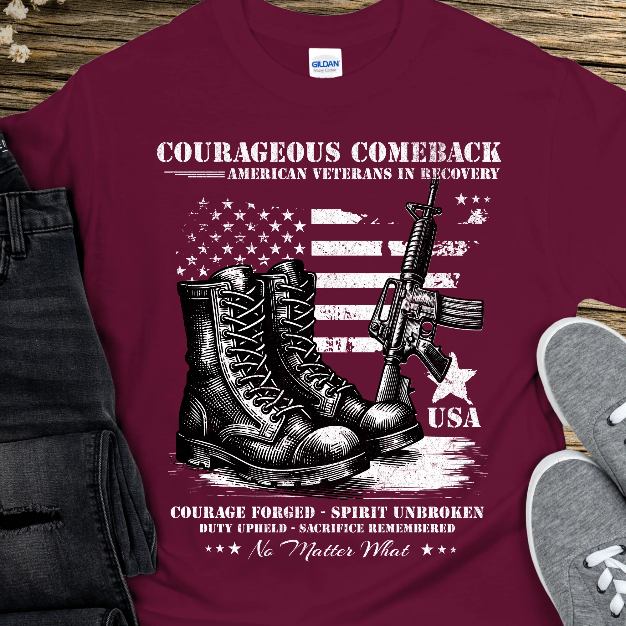 Recovery T-Shirt | Inspiring Sobriety | Courageous Comeback - Image 2