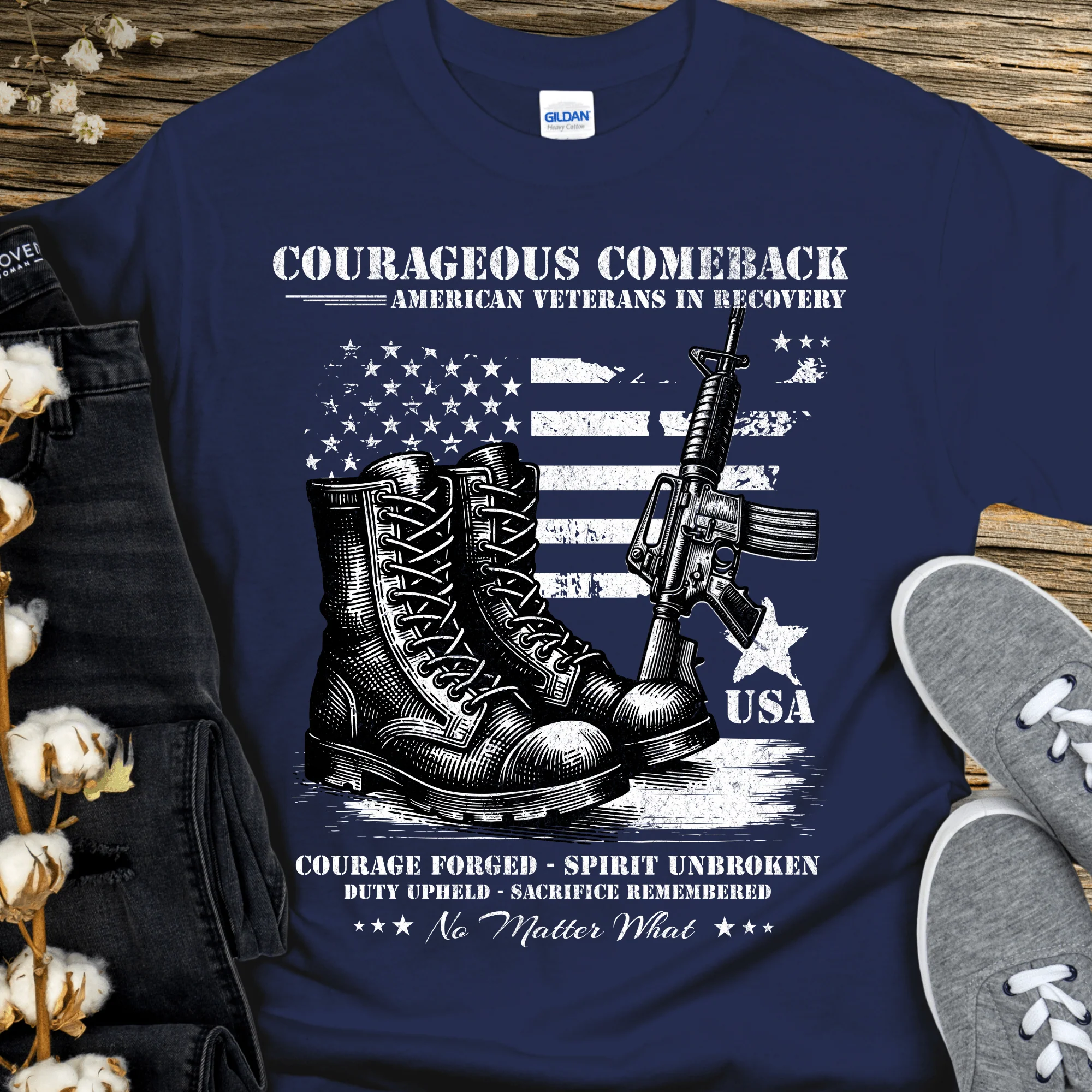 Recovery T-Shirt | Inspiring Sobriety | Courageous Comeback - Image 3